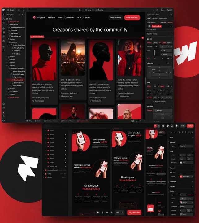 Op maat gemaakt Framer webdesign afgestemd op jouw merk