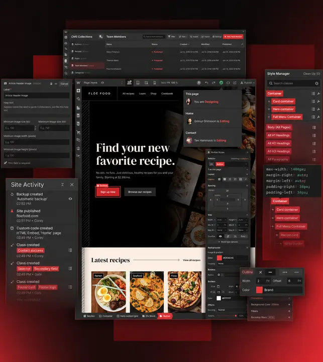 Custom Webflow website design door Neutrons