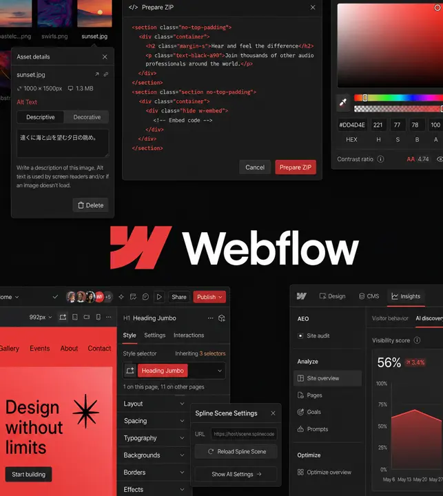 Op maat gemaakt Webflow website design afgestemd op jouw merk